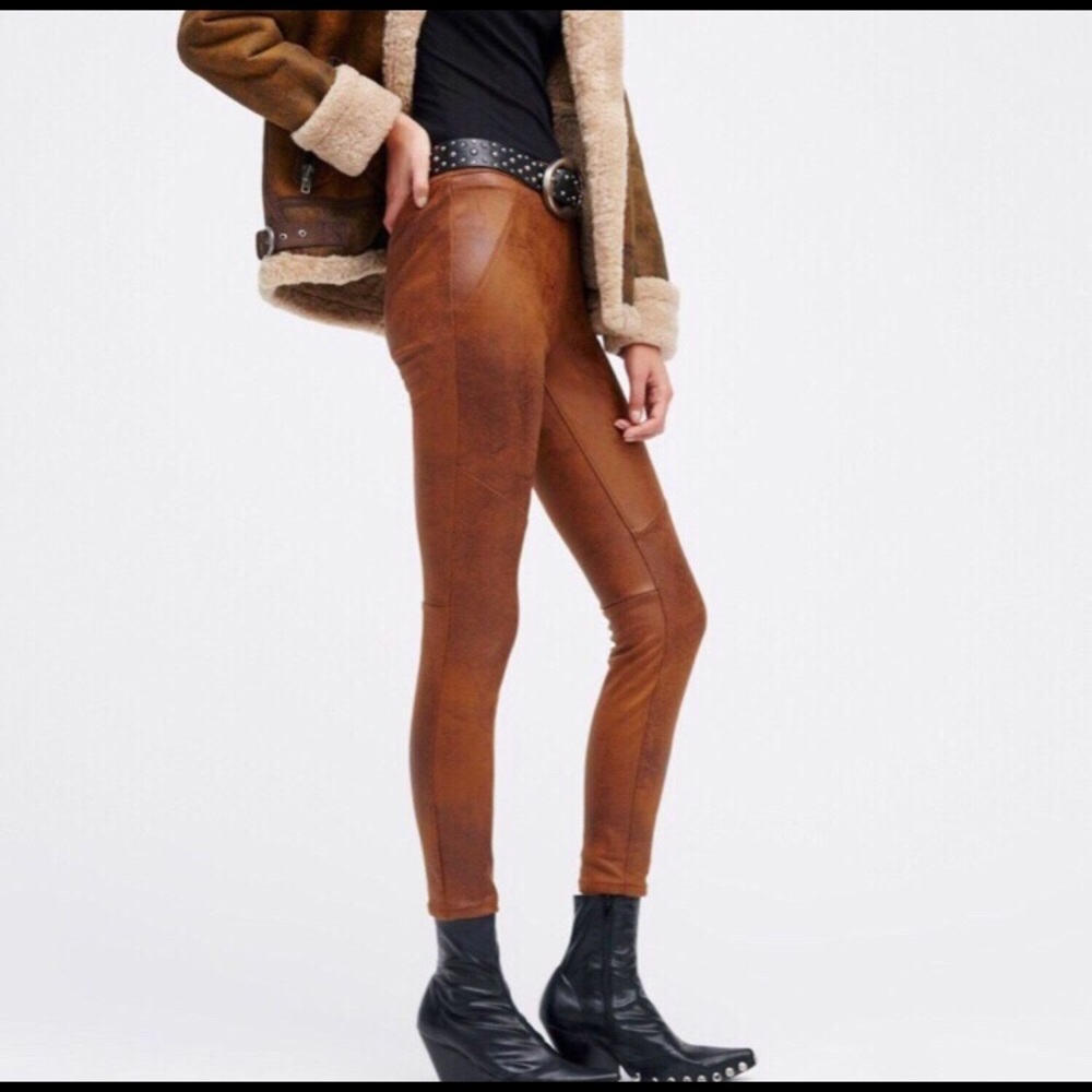 FREE PEOPLE never let go faux leather leggings